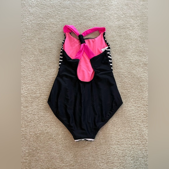 Girl’s Black and White Swim Suit with Pink Skirt - Size: Medium 7-8 - Picture 8 of 10